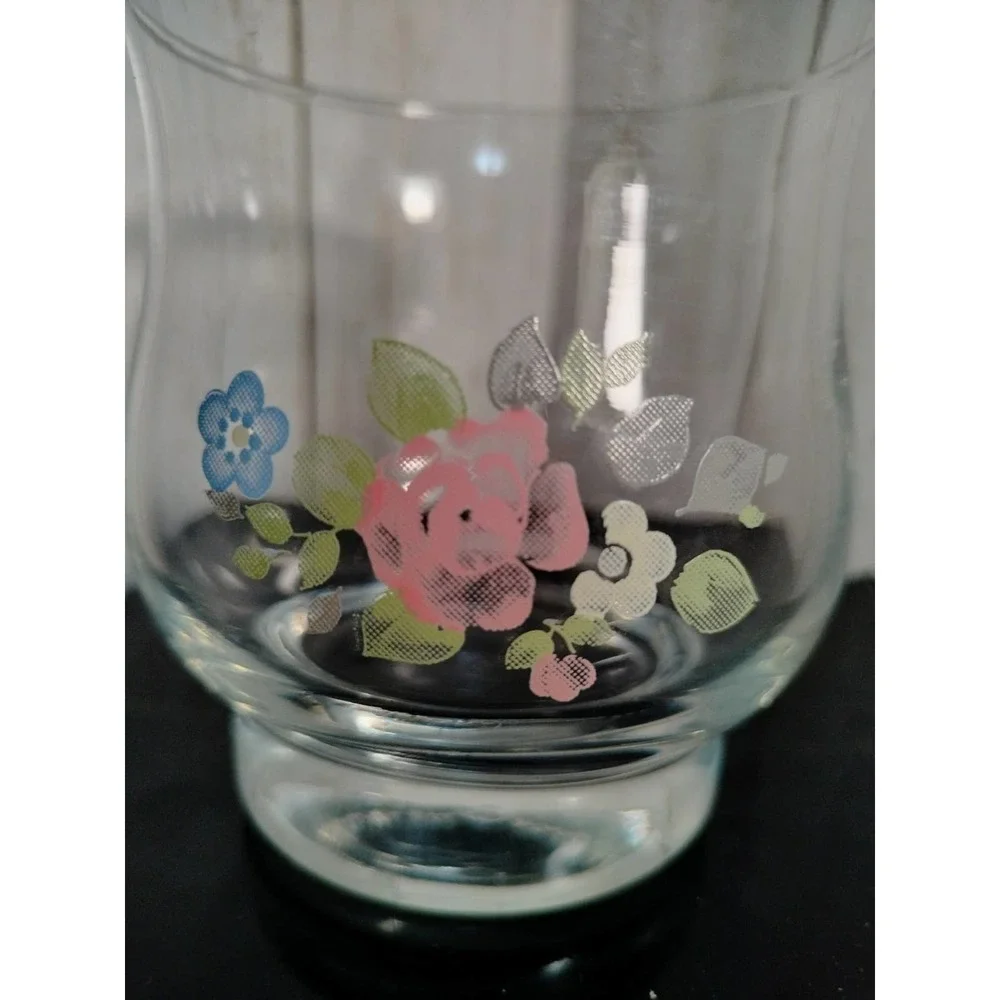 Pfaltzgraff Vintage Tea Rose Water juice glass 8 oz 1970's REPLACEMENT PIECE